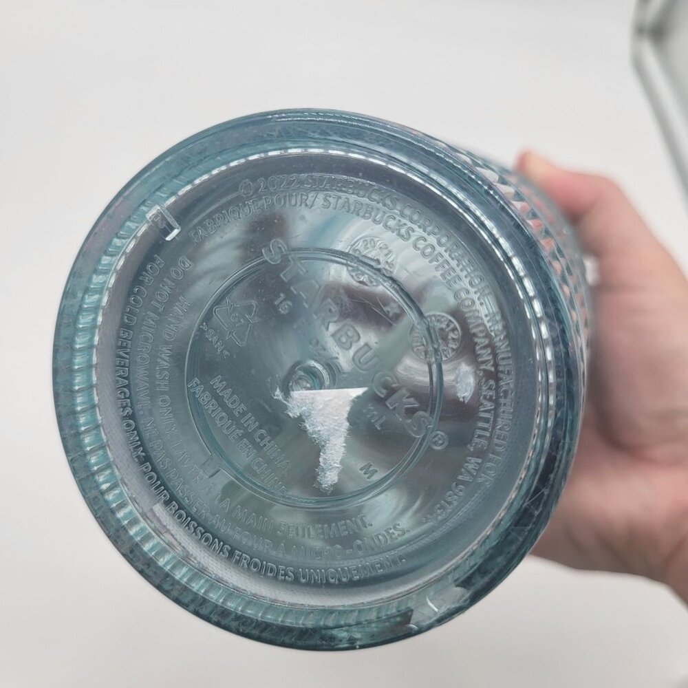 Starbucks Coffee 2022 Iridescent Rainbow Holographic Wave 16 oz Tumbler Cold Cup - Picture 3 of 8